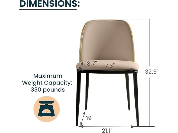 LeisureMod TCNW18BG Tule Dining Chair Natural Wood/Beig