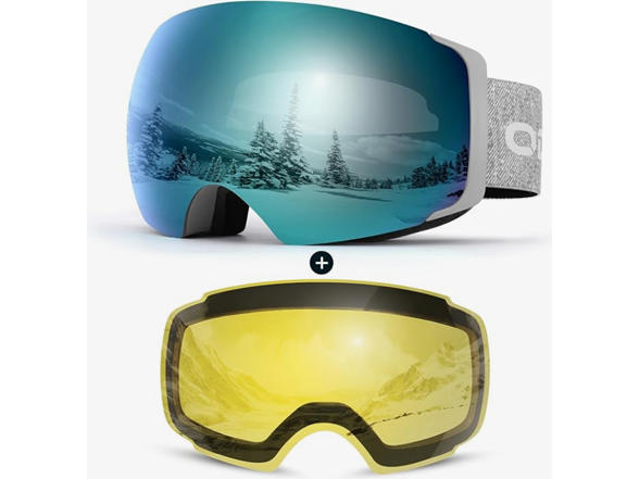 Odoland Anti-Fog Magnetic Ski Goggles