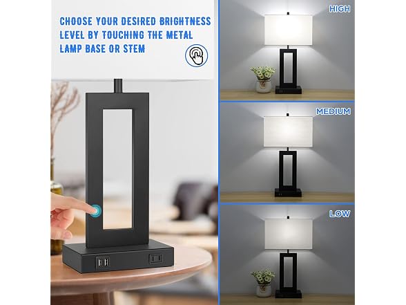 TOBUSA  22" Table Lamp Set of 2, Modern Touch