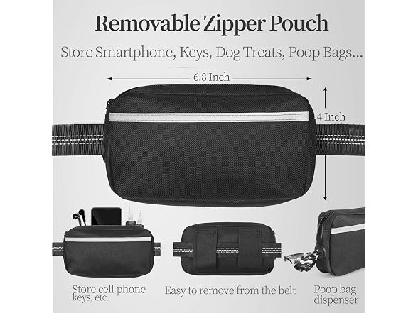 iYoShop Hands Free Dog Leash with Zipper Pouch