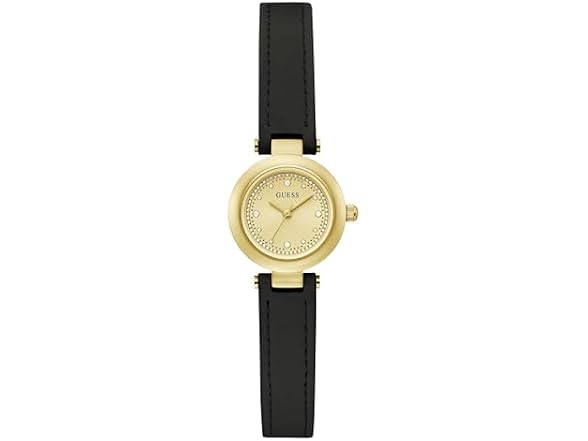 GUESS Women's 22.5mm Black Leather Watch