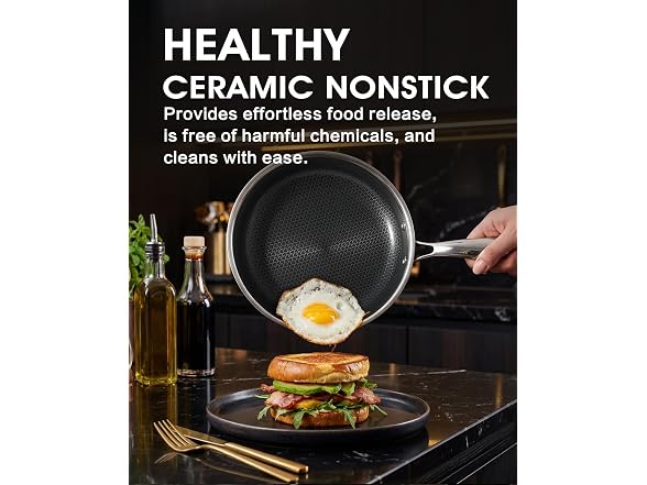 Tibbicc Stainless Steel Non Stick Frying Pan