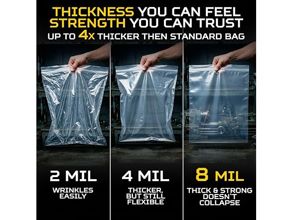 24" x 24" Heavy-Duty Extra Large Zip Plastic Bags, 25 Count