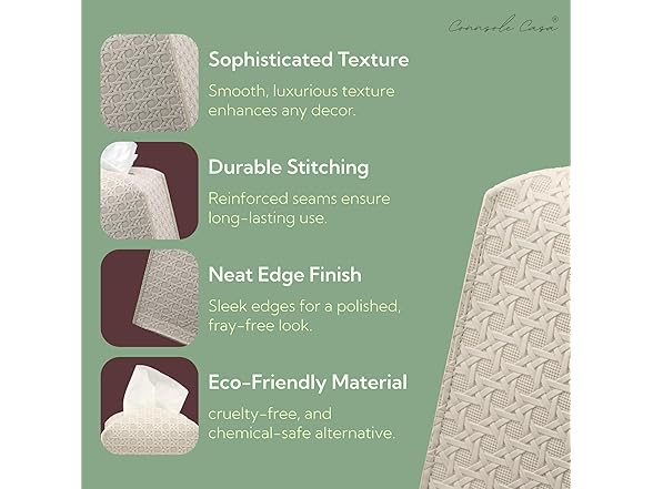 Premium PU Leather Tissue Box Holder