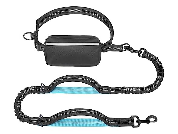iYoShop Hands Free Dog Leash with Zipper Pouch