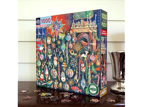 eeBoo 1000 Piece Puzzle - Holiday Ornaments