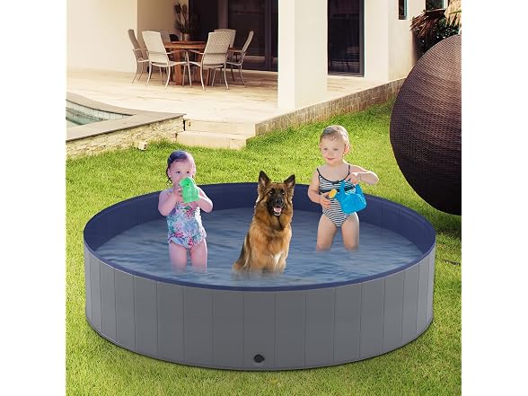 Foldable Dog Pool, Collapsible Plastic
