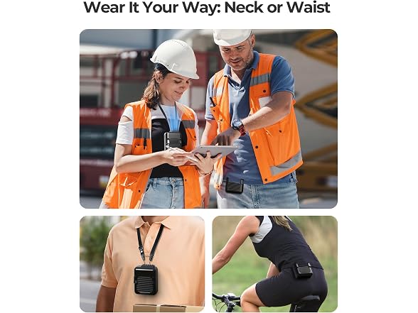 SLENPET Portable Waist Clip Fan-black - Gallery 5