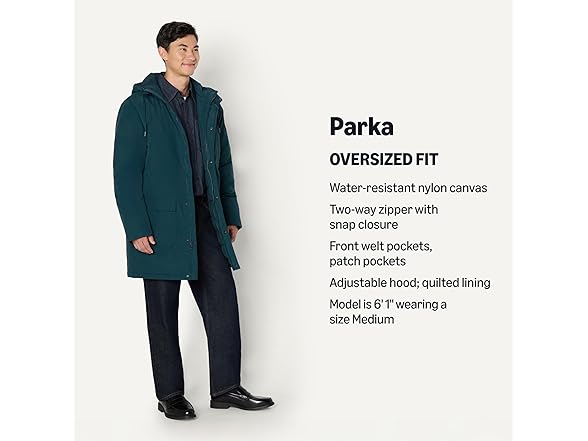 Men's Modern Oversized-Fit Parka Jacket