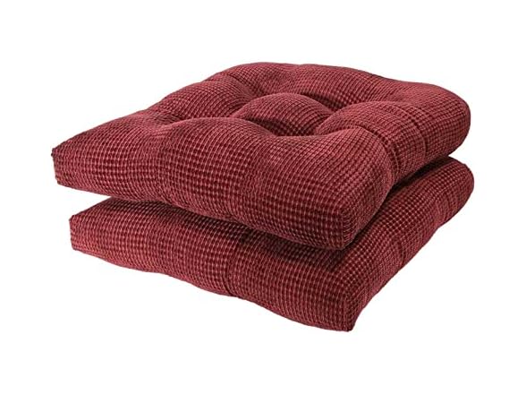 Arlee Burgundy Memory Foam Chair Pad 2Pk