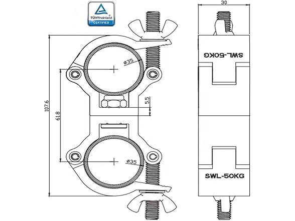 Gchee DJ Truss Swivel Coupler Clamp