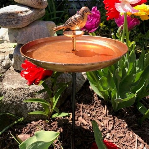 Copper Bird & Butterfly Bird Bath & Water Oasis - Gallery 23