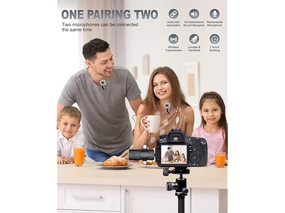 PQRQP 3 in 1 Professional Wireless Lavalier Microphone