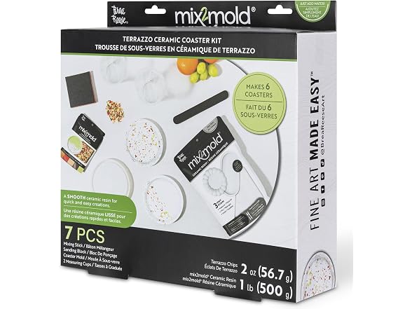 Brea Reese Mix2Mold Terrazzo Ceramic Coaster Kit