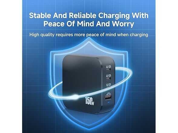 BOERX 4-Port 150W GaN USB-C Charger Station