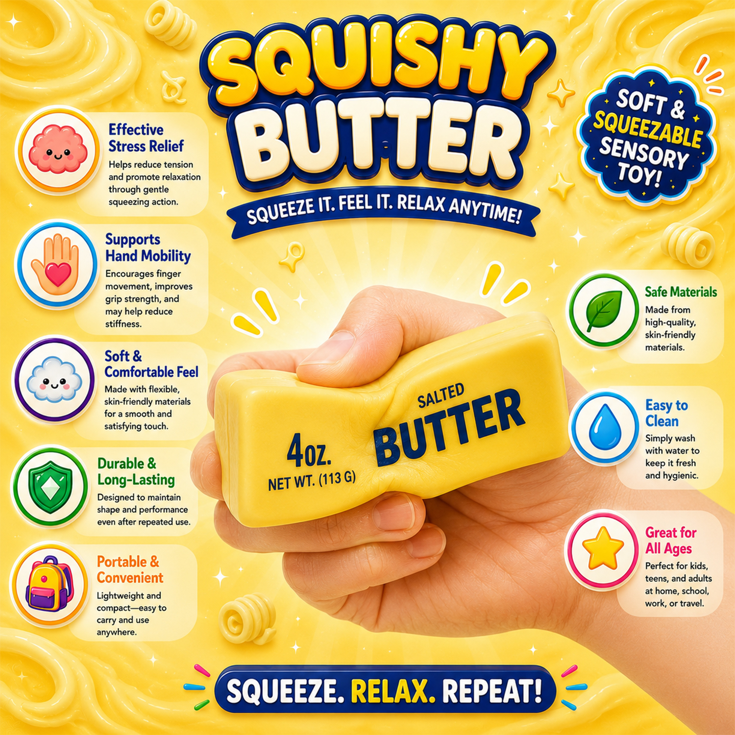 Twilight 2-Pack Squishy Sensory Toys Butter and Dumpling - Gallery 7