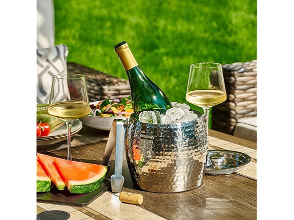 Insulated Ice Bucket w/ Lid & Tongs 1.7L