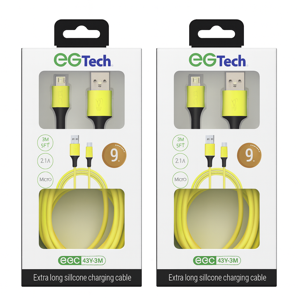 2 Pack 9' Silicone Micro Charging Cables - Gallery 2