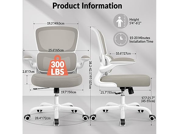 Bestfair W0893 2202 Office Chair LightGray