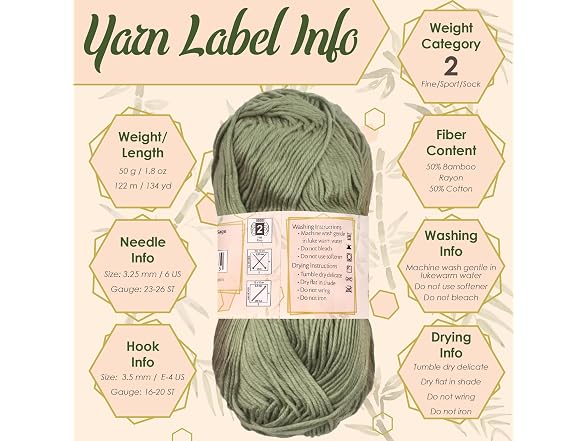 JubileeYarn Bamboo Cotton Sport Yarn -