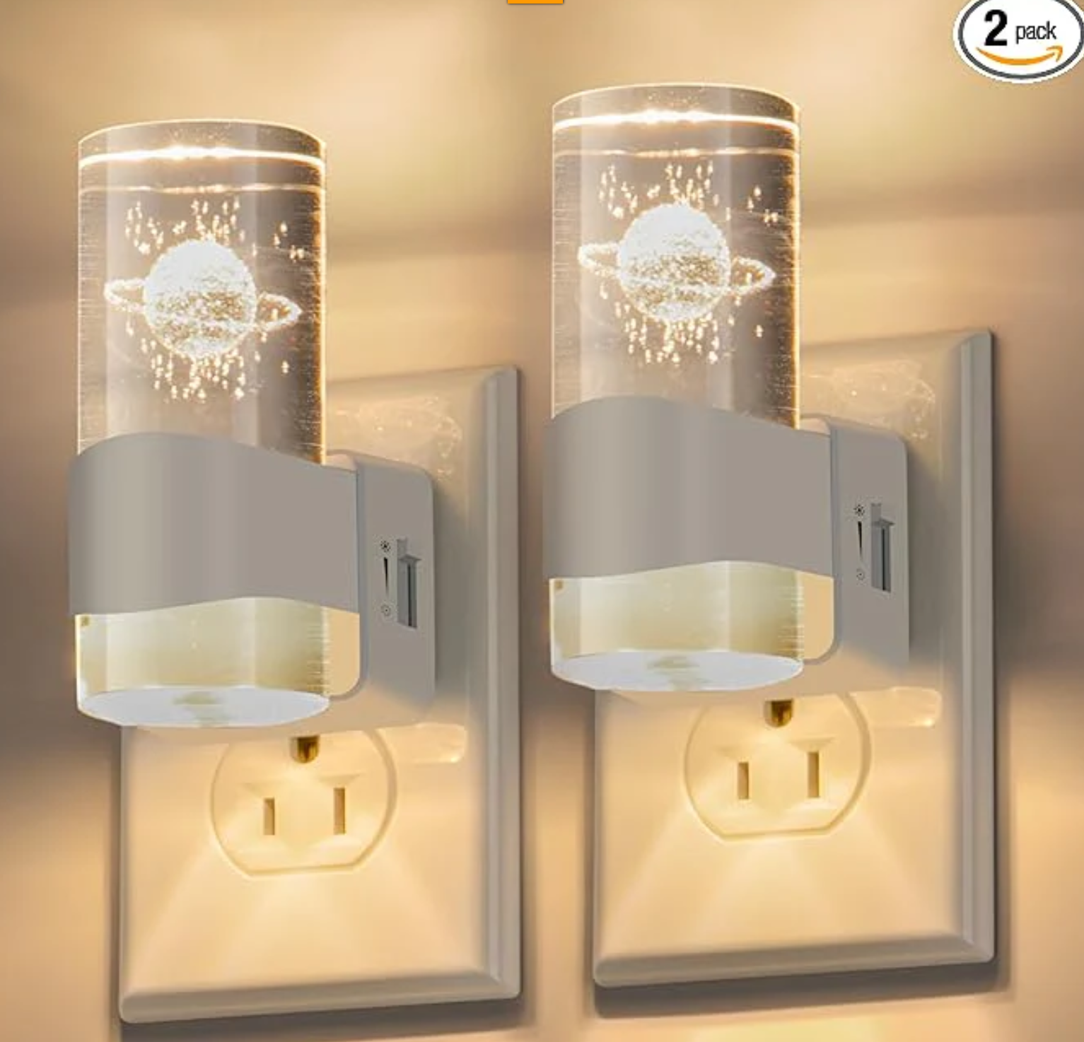 Hakol 2 Pack Night Light – 3D Etched Starry Night - Gallery 5