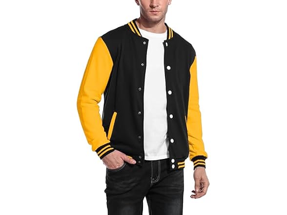 Coofandy Men (L) Fashion Varsity Jacket Jackets