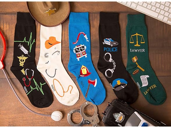 Foozys Police Man Crew Socks 2 Pair 10-13