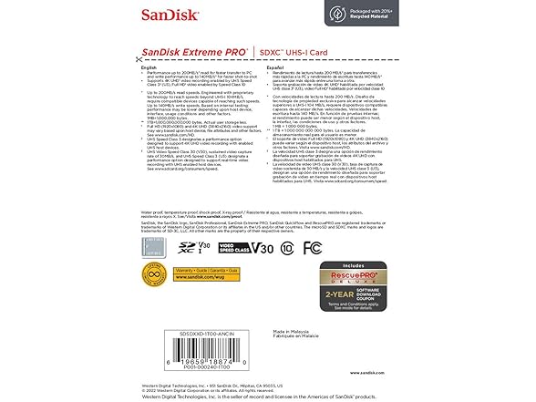 SanDisk Extreme PRO 1TB UHS-I U3 SDXC M