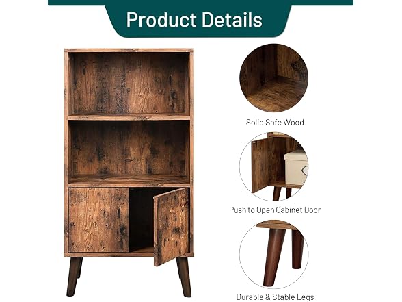 Wonder Comfort Wood 3-Tier Bookshelf
