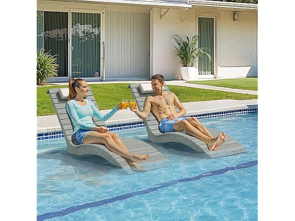 Aruba Blue In Pool Lounge Chair