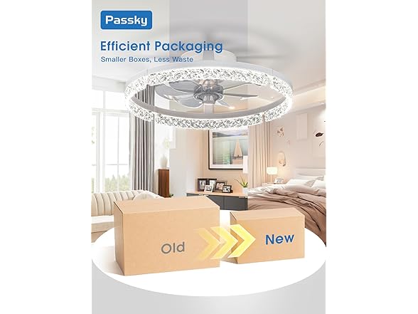 Passky 20” Low Profile Ceiling Fan with Lights and Remote