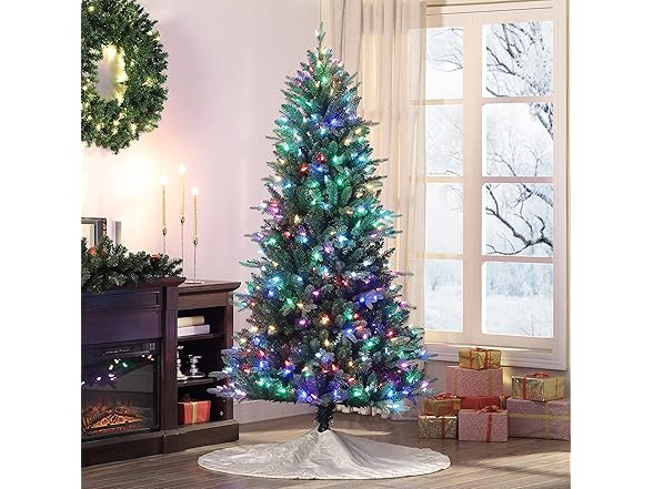 Alexa Compatible Smart Home Pre-Lit Artificial Christmas Tree