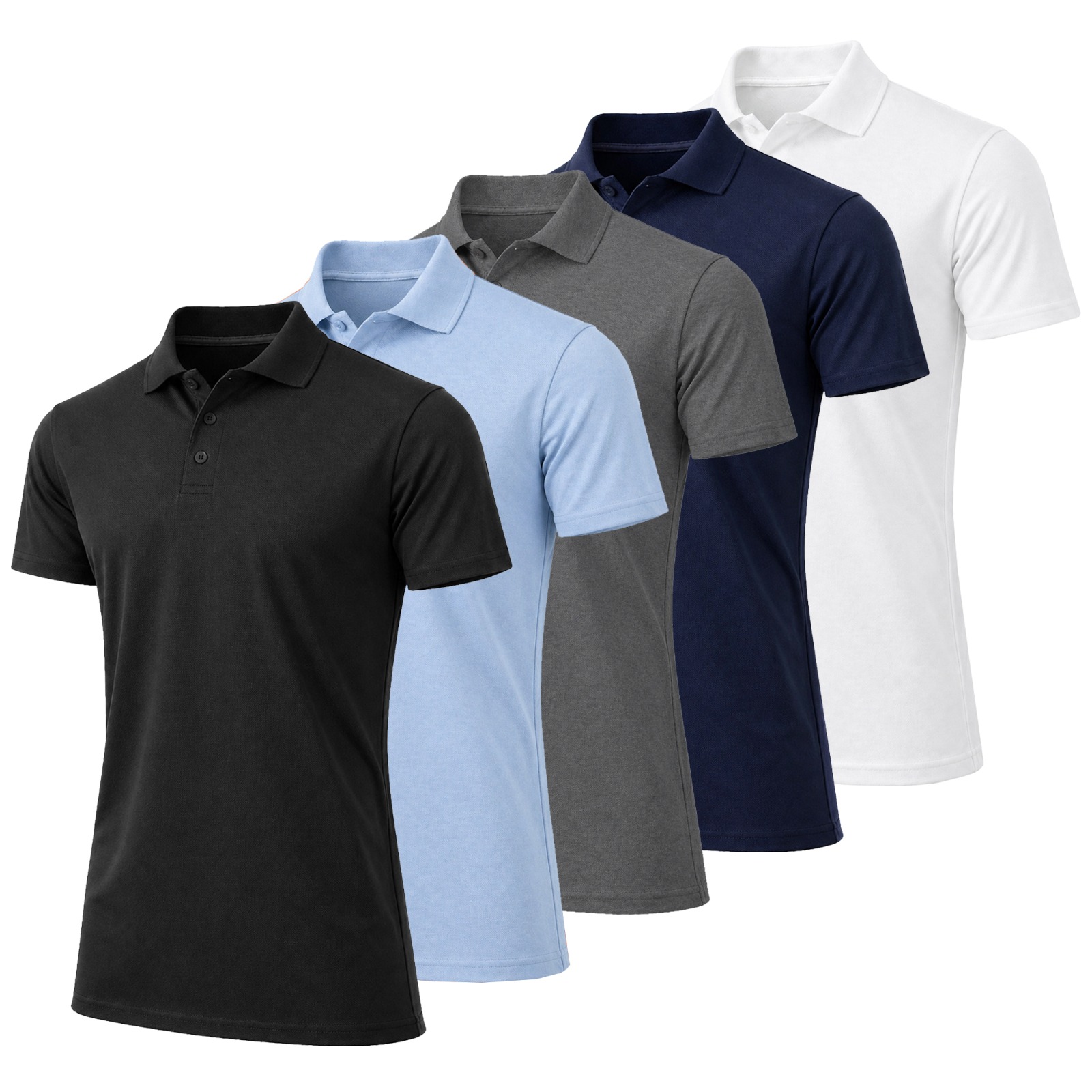 5Pk Men's Classic Polo Golf Shirt - Gallery 10