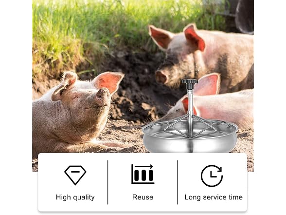YARNOW Pig Feeder Stainless Steel Pig Feeding Bowl