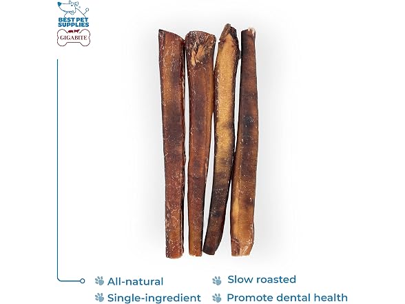 Best Pet Supplies GigaBite Bully Sticks for Dogs All, 4Pk