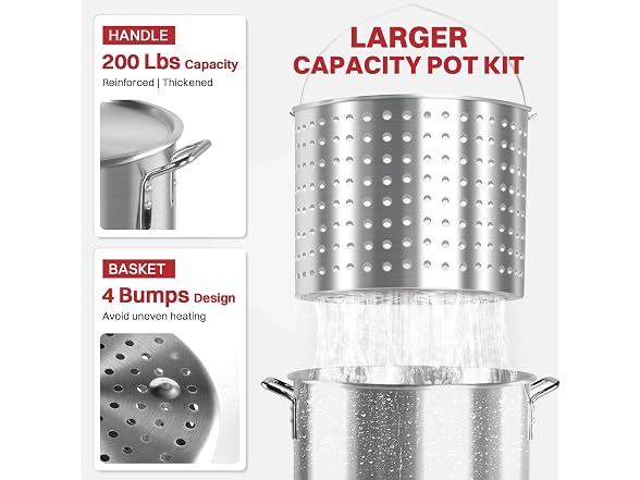 100QT Seafood Boiling Kit w/ Cover & 16" Skimmer