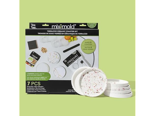 Brea Reese Mix2Mold Terrazzo Ceramic Coaster Kit