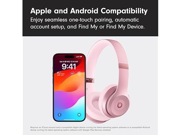Beats Solo 4 - Wireless On-Ear Bluetooth Headphones, Up to 50-Hour Battery Life, Ultra-Lightweight Comfort, Powerful and Balanced Sound, Apple & Android Compatible - Amazon Exclusive Metallic Pink (Open Box)