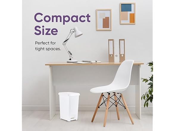 Superio Slim Step On Pedal Plastic Trash Can