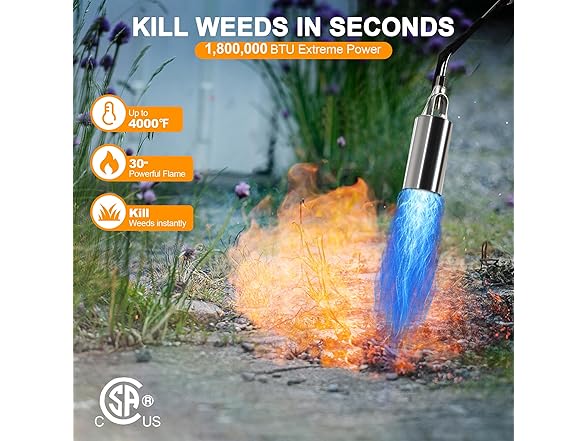 Athnevy FA0601 Propane Torch Kit Heavy Duty Weed Burn