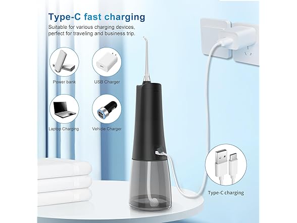 JNGOODS Cordless Water Dental Flosser