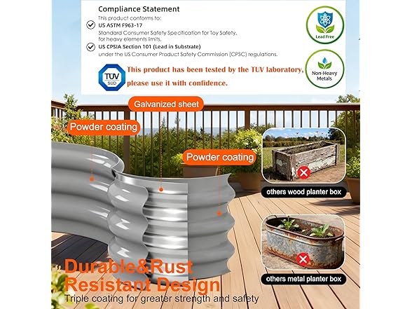 Rakukiri Raised Outdoor Garden Bed