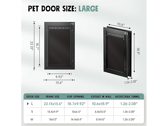 Pet Door Aluminum 3 Flaps