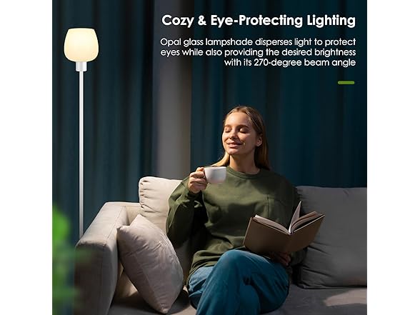 Floor Lamp w-Opal Glass Shade & Foot Switch