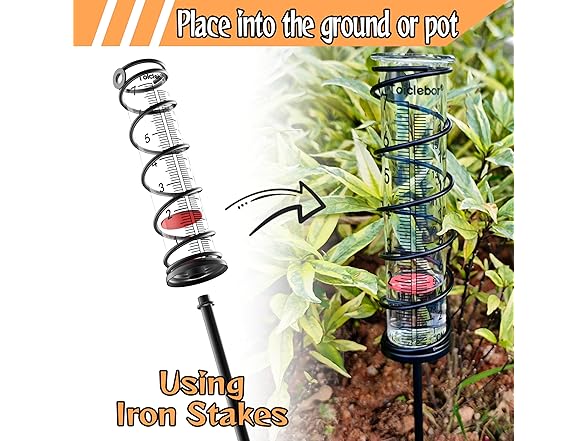 Toiclebor RM-BS7-001 Rain Gauge Outdoor Dual-scale