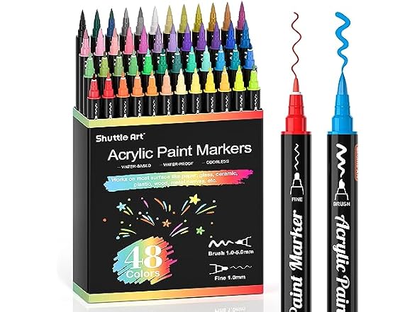 48 Colors Brush Tip and Fine Tip