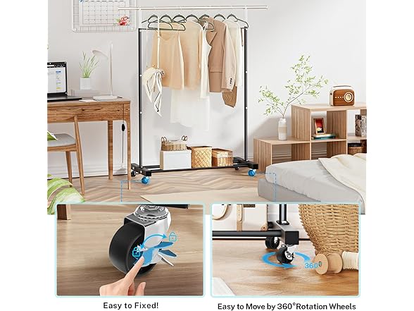 VICERII Rolling Garment Clothes Rack