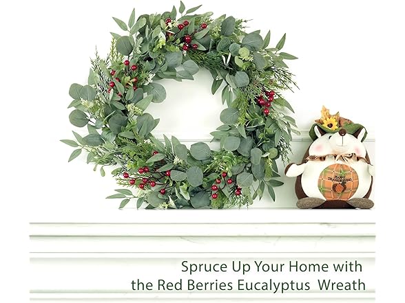 Softflame Artificial Eucalyptus Wreath, 24"