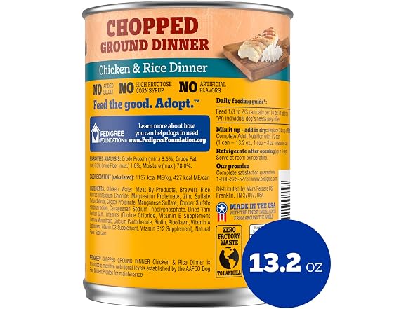 Pedigree Chopped Ground Dinner Wet Dog Food, Chick