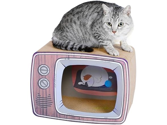 FluffyDream TV Cat Scraper - Durable Cat Leisure Bed